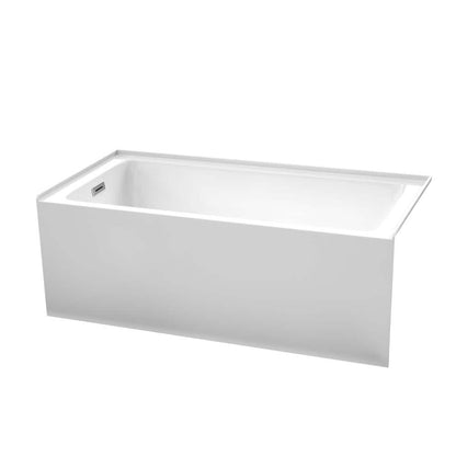 Grayley 60 in. L x 30 in. W Acrylic Left Hand Drain Rectangular Alcove Bathtub in White with Chrome Trim