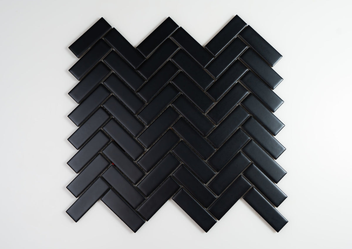 1x3 Black Herringbone