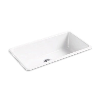 Iron/Tones® Single Bowl Kitchen Sink, Top/Under Mount, 33 x 18-3/4 in, 9-5/8 in Bowl Depth, Cast Iron, White