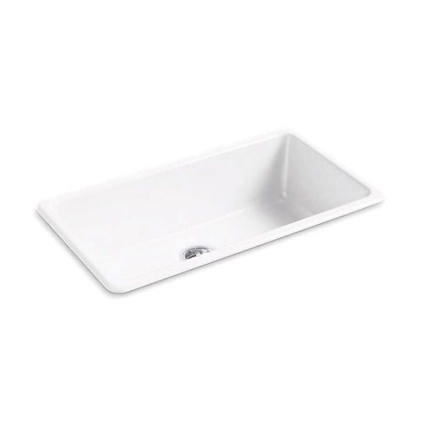 Iron/Tones® Single Bowl Kitchen Sink, Top/Under Mount, 33 x 18-3/4 in, 9-5/8 in Bowl Depth, Cast Iron, White