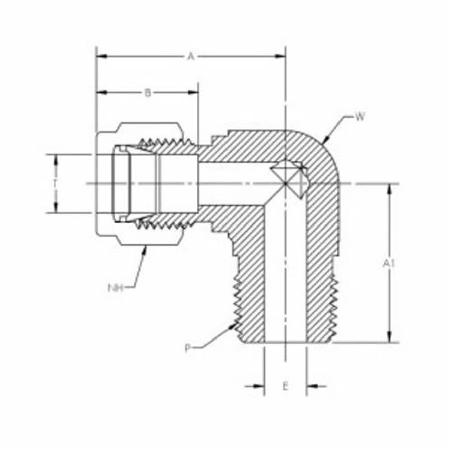 CBC-Lok® DME 90 deg Double Ferrule Male Elbow, 1/2 in, Tube x MNPT, Brass