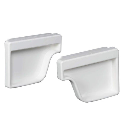 5 in. White Vinyl K-Style End Cap Set