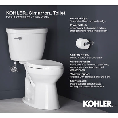 Cimarron 1.28 GPF Toilet Tank Only - Right Hand Lever