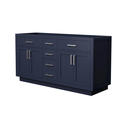 Beckett Double Bathroom Vanity with Toe Kick - 65W x 34.25H x 21.5D