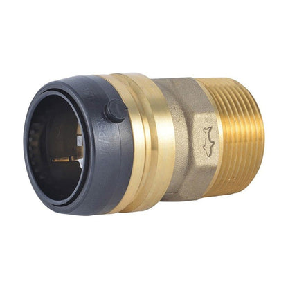 Adapter, 1-1/4 in, Push x MNPT, Brass