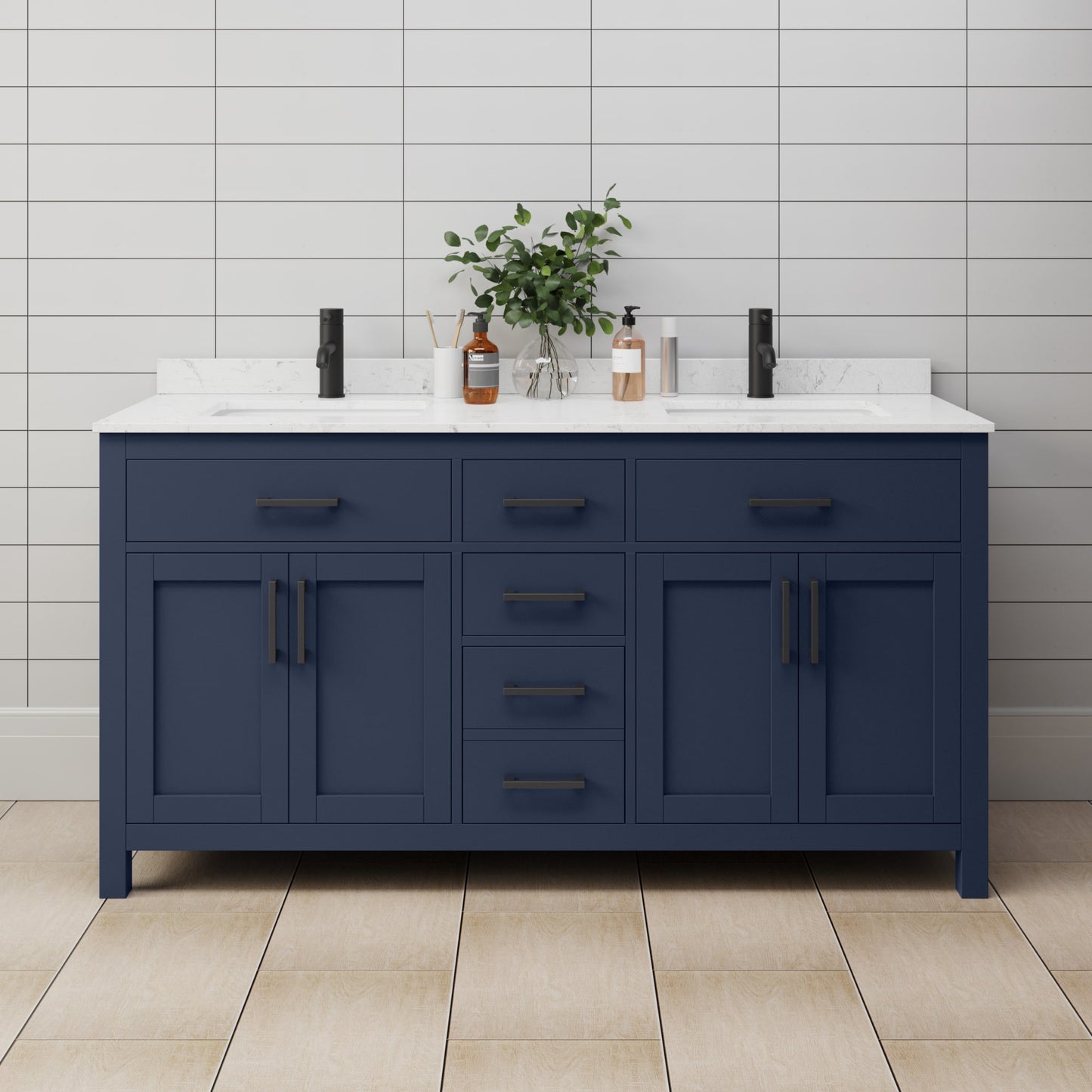 Beckett Double Bathroom Vanity - 66W x 35H x 22D