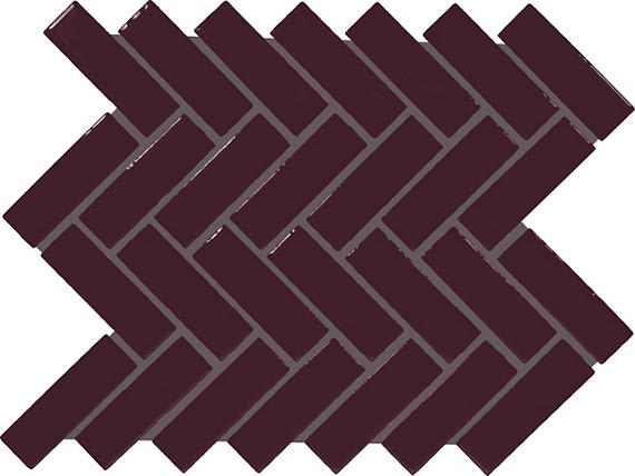 Color Wheel Mosaic Plum Crazy Straight Joint 1X6 Glossy