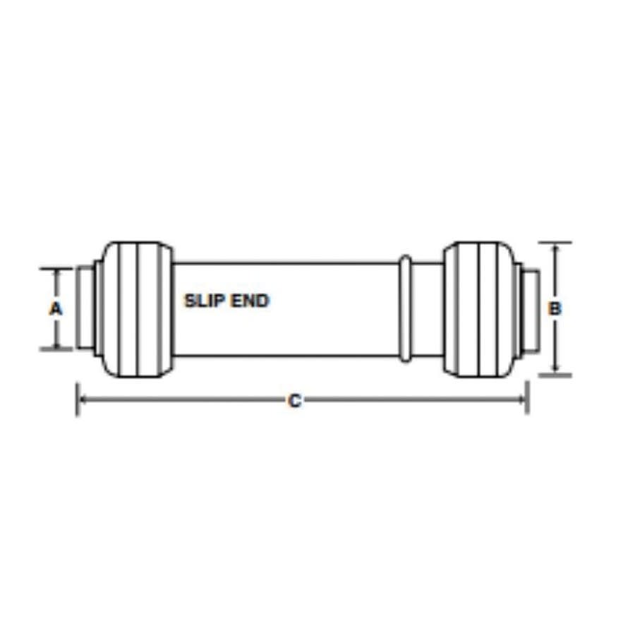 Coupling, 1 in, Push, Brass