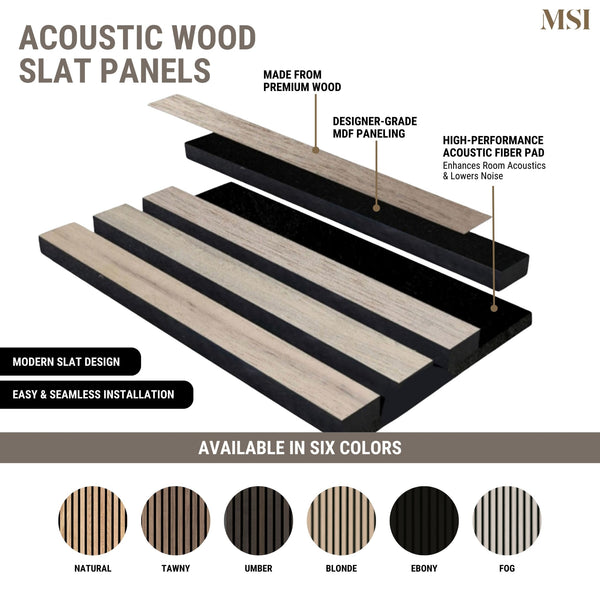 ACOUSTIC WOOD SLAT PANEL TAWNY