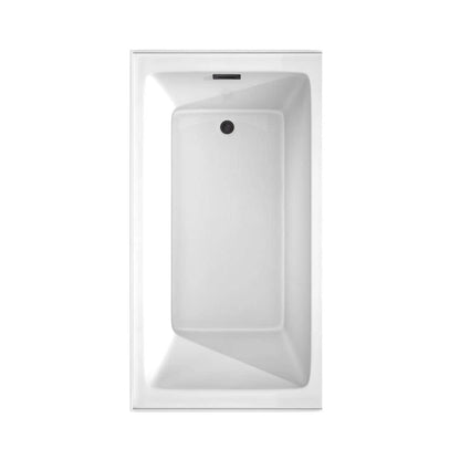 Grayley 60 in. L x 32 in. W Acrylic Right Hand Drain Rectangular Alcove Bathtub in White with Matte Black Trim