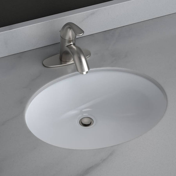Comstock 17" Oval Vitreous China Undermount Bathroom Sink with Overflow