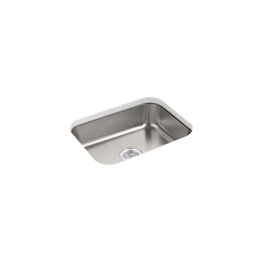 McAllister® Single Bowl Kitchen Sink, Under Mount, ADA, 23-3/8 x 17-11/16 in, 5-5/8 in Bowl Depth, 18 ga Luster Steel, Stainless