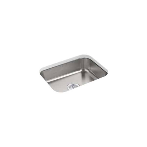 McAllister® Single Bowl Kitchen Sink, Under Mount, ADA, 23-3/8 x 17-11/16 in, 5-5/8 in Bowl Depth, 18 ga Luster Steel, Stainless