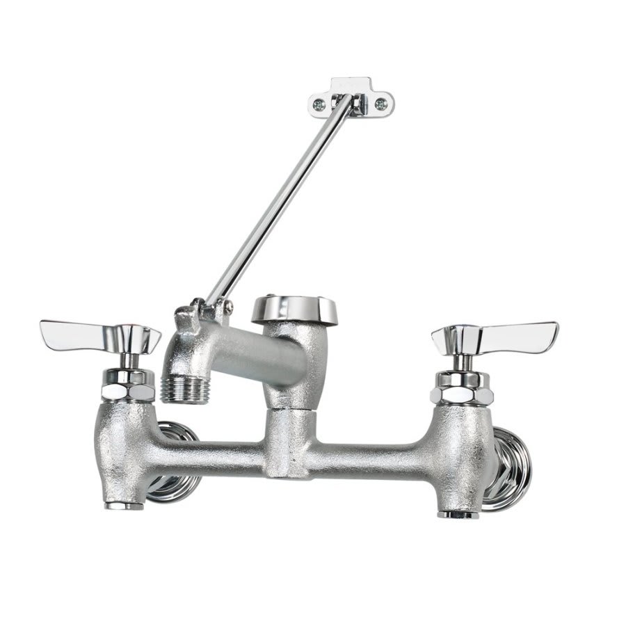 Utility Sink Faucet, Wall Mount, Lever Handle, Rough Chrome