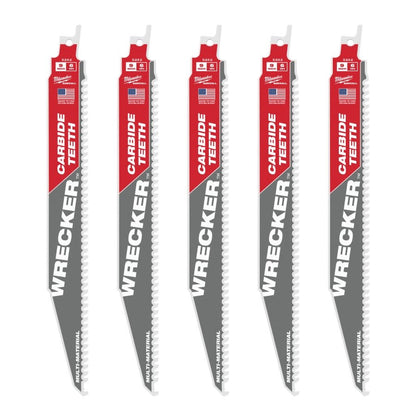 SAWZALL® The Wrecker™ Carbide Tip Reciprocating Saw Blade, 9 in L, 6 tpi, 0.05 in THK