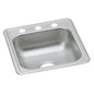 Dayton® Single Bowl Bar Sink, Top Mount, ADA, 19 17 x 19 in, 6 in Bowl Depth, 3-Hole, 22 ga Satin Steel, Stainless