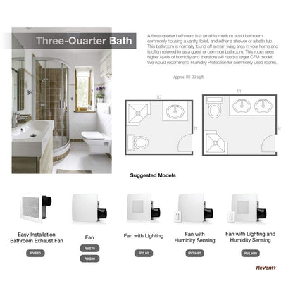 80 CFM Ceiling/Wall Mount Easy Roomside Installation Bathroom/Bath Exhaust Fan with Adjustable LED Lighting, ENERGY STAR