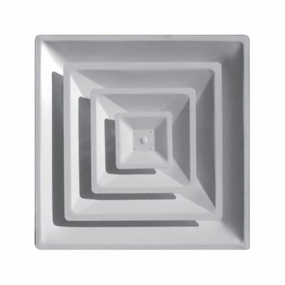 Step Down Cone Diffuser, 4-Way, Steel, White