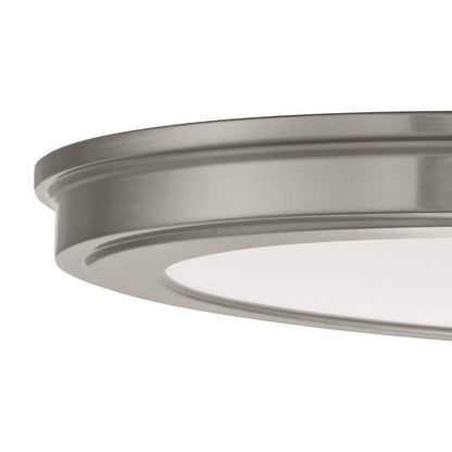 15 in. Brushed Nickel 5-CCT LED Round Flush Mount, Low Profile Ceiling Light (2-Pack)