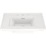 Town Square S 30" Rectangular Fireclay Pedestal Bathroom Sink with Overflow and 3 Faucets Holes at 8" Centers - Sink Only