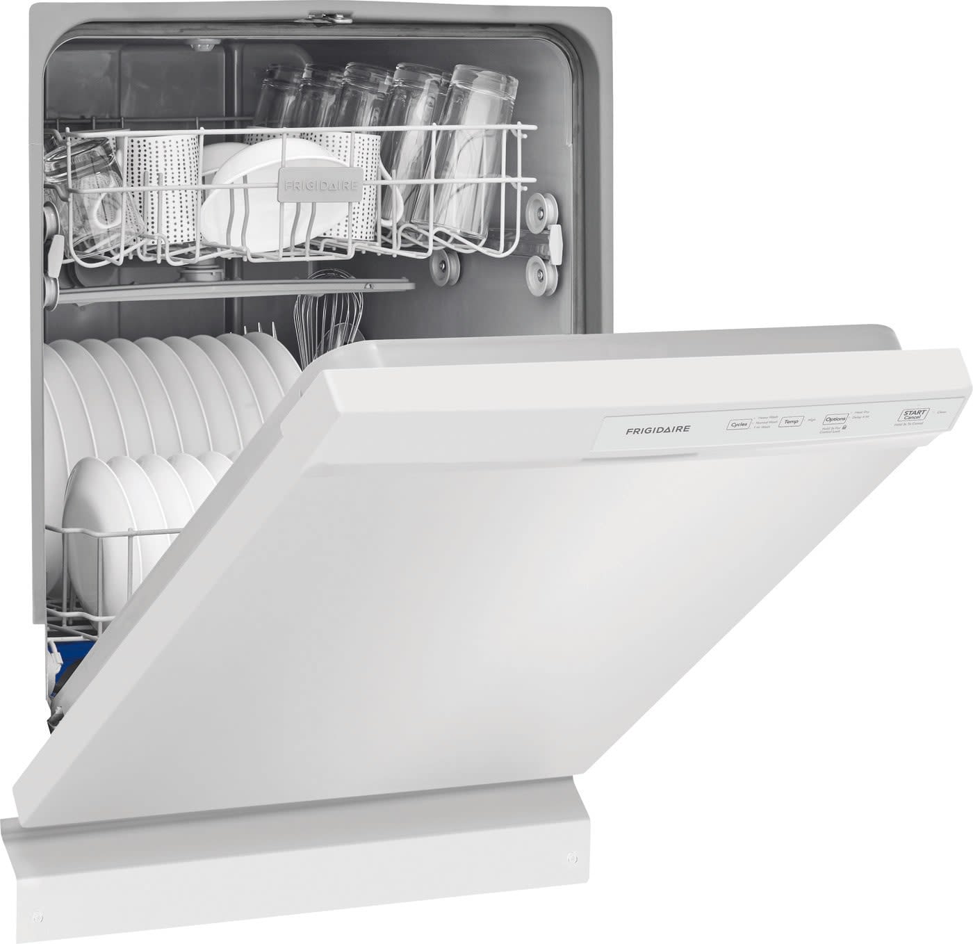 Frigidaire 24 In. in. Front Control Built-In Tall Tub Dishwasher in White with 3-Cycles, 55 dBA