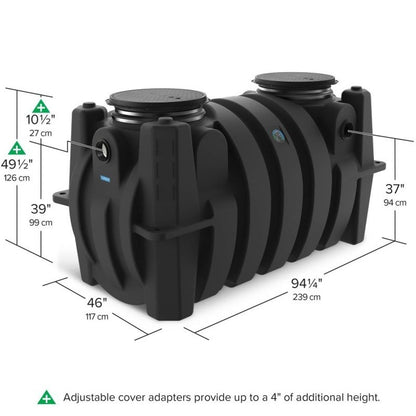 Great Basin™ Grease Interceptor, 3048 lb, 100 gpm, Polyethylene