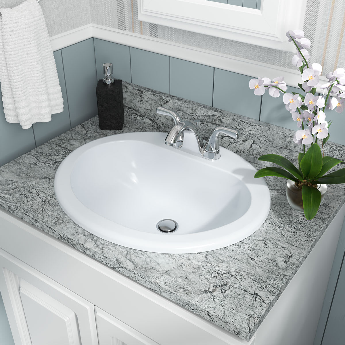 WHITE OVAL OVERMOUNT SINK 2118