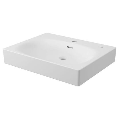 Eurocube® Wall Mount Lavatory Sink, ADA, 24-13/16 x 19 x 5-7/16 in, Fireclay, Alpine White