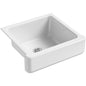 Whitehaven 23-1/2" Self-Trimming Farmhouse Single Basin Enameled Cast Iron Kitchen Sink with Shortened Apron