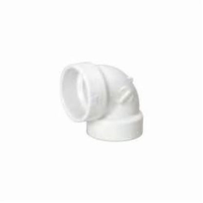 90 deg Vent Elbow, 1-1/2 in, Hub, DWV, PVC