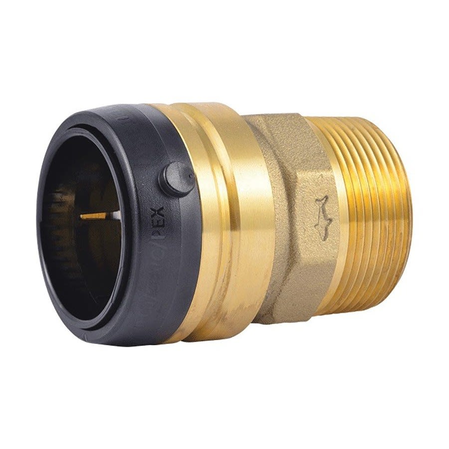 Adapter, 1-1/2 in, Push x MNPT, Brass