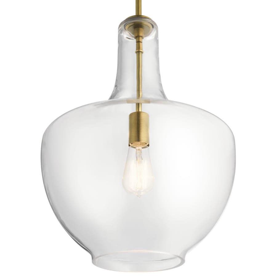 Everly Single Light 14" Wide Pendant with Bell Glass Shade