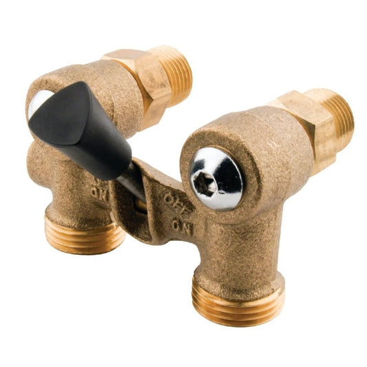 Washing Machine Valve, 1/2 in Inlet, MNPT, Rough Brass