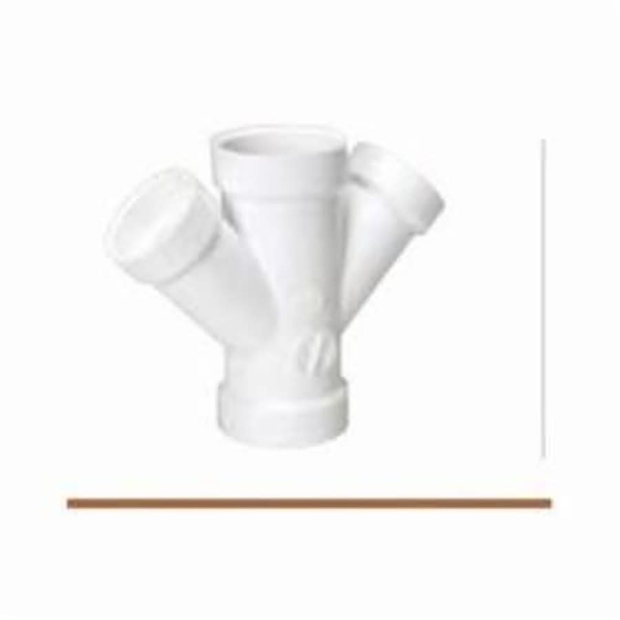 Double Wye, 3 x 2 x 2 in, Hub, DWV, PVC