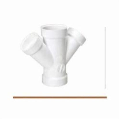 Double Wye, 3 x 2 x 2 in, Hub, DWV, PVC