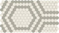 Unglazed Mosaics Ice White/Light Smoke Hex Hexagon 1X1 Matte
