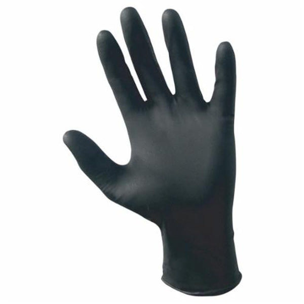 Raven™ Extra Strength Disposable Gloves, M, Nitrile, Black, Non-Powdered, Fully Textured, 6 mil THK, Exam Grade, Ambidextrous Hand
