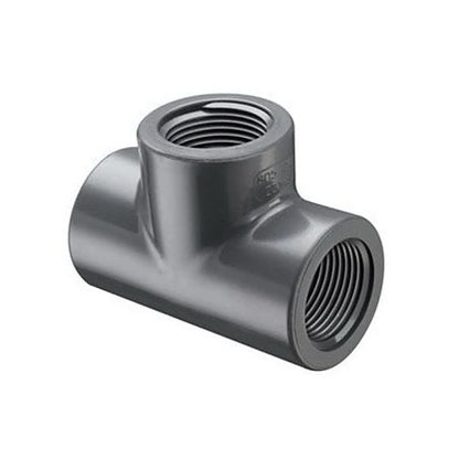 Tee, 1-1/2 in, FNPT, SCH 80/XH, PVC