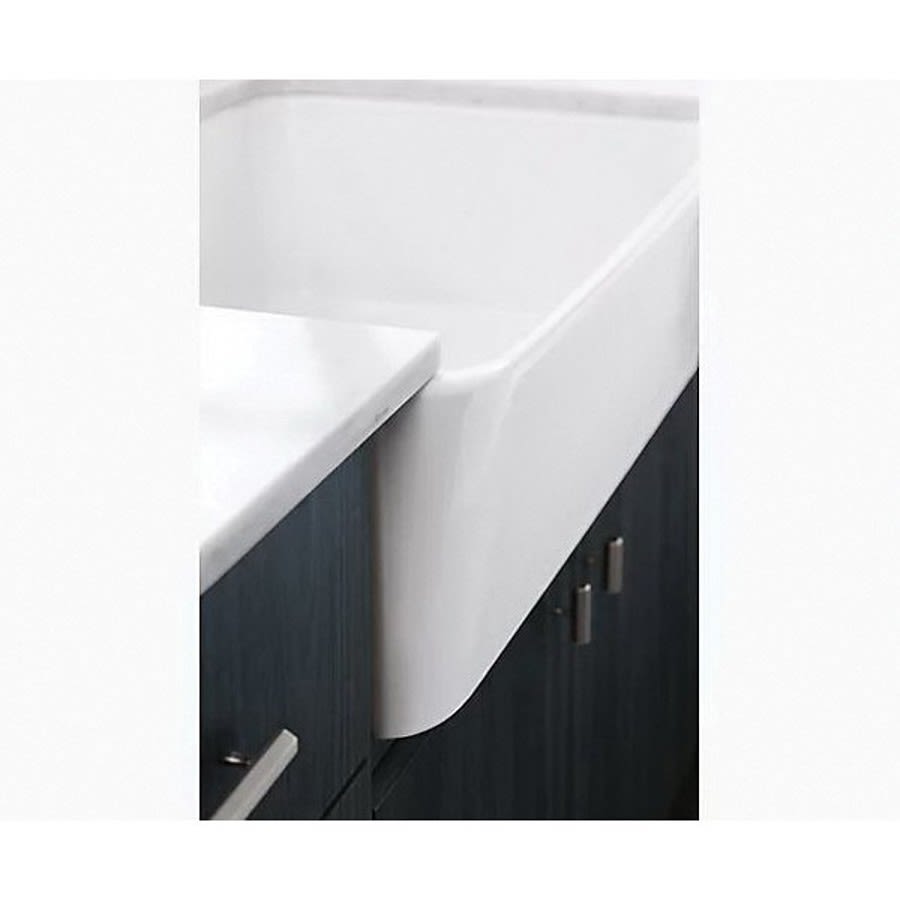 Ironridge™ Single Bowl Kitchen Sink, Apron Mount, 34 x 22 in, 10-1/16 in Bowl Depth, Cast Iron, White