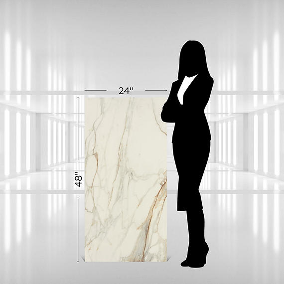 Panoramic Duet Calacatta Topaz Rectangle 12X24 Polished
