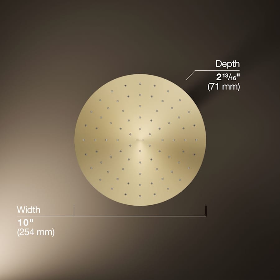 Contemporary Round 10" Single Function 1.75 GPM Rainhead with MasterClean Sprayface and Katalyst Air-Induction Technology