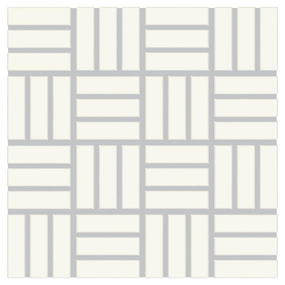 Color Wheel Mosaic Matte Arctic White Straight Joint 1X6 Matte