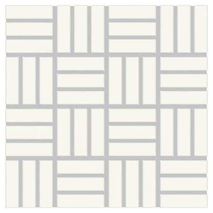 Color Wheel Mosaic Matte Arctic White Straight Joint 2X2 Matte