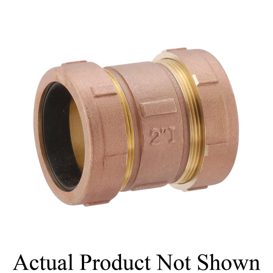 Short Compression Coupling, 1 x 1-1/4 in, IPS x CTS, Brass