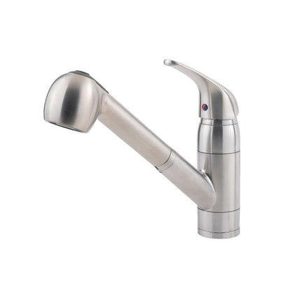 Pfirst Series™ Kitchen Faucet, Deck Mount, ADA, 1 Lever Handle, 1 or 3-Hole, Stainless Steel