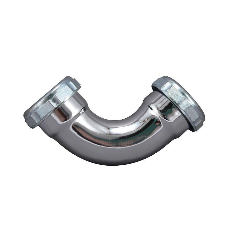 90 deg Tubular Elbow, 1-1/4 in, 22 ga, Chrome
