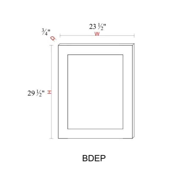 Base Decorative End Panel - 23 1/2"W * 29- 1/2"H * 3/4"D