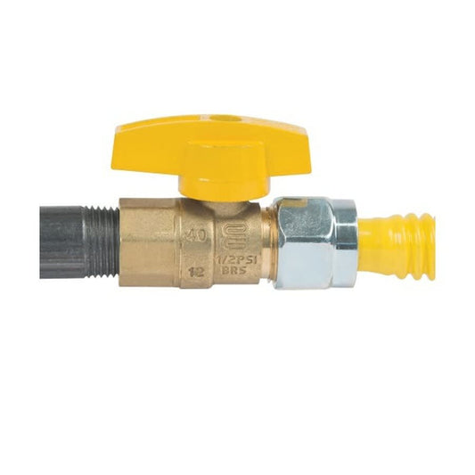 1-Piece Ball Valve, 5/8 x 1/2 in, Flare x FNPT, Standard Port, Brass Ball, Brass