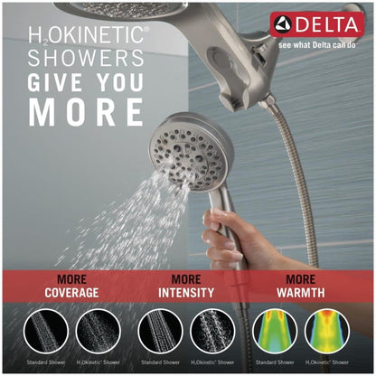 Universal Showering Round 2.5 GPM Multi Function 2-in1 In2ition Shower Head and Hand Shower with Touch Clean, H2Okinetic and MagnaTite Technology