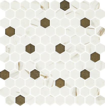 Uptown Glass Posh Chiffon Hexagon 1X1 Mixed